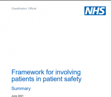 Framework for involving patients in patient safety: Summary